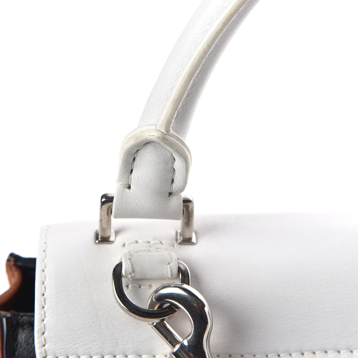 Celine Smooth Calfskin Suede Medium Tri-Color Trapeze White 18 of 18