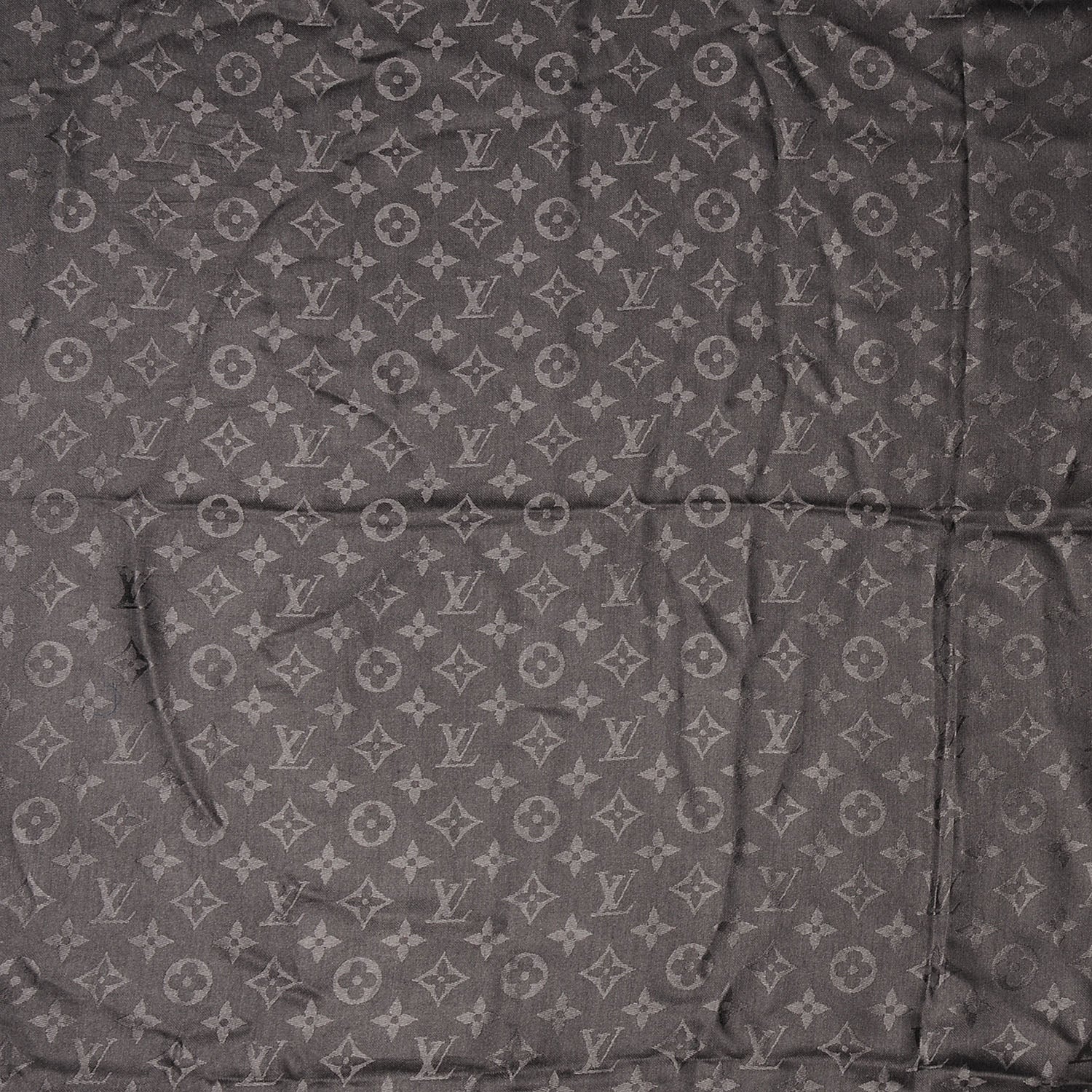Louis Vuitton Wool Silk Monogram Shawl Anthracite 3 of 4