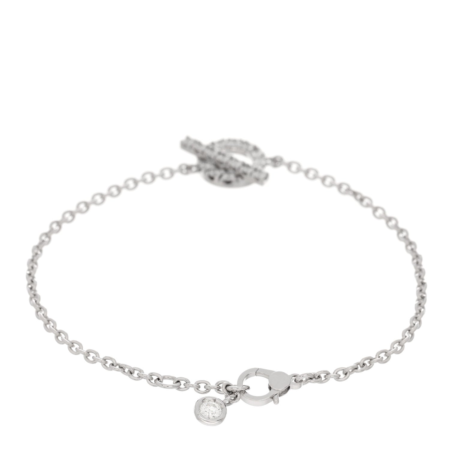 Hermes 18K White Gold Diamond Finesse Bracelet SH 2 of 4
