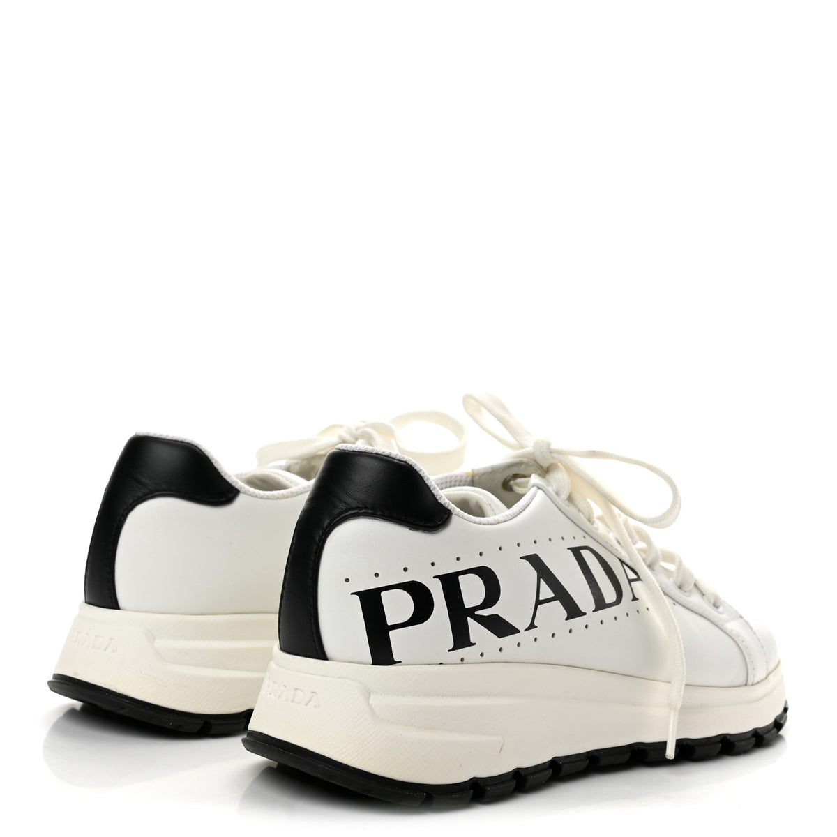 Prada Vitello Soft Logo Sneakers 36 White 5 of 10