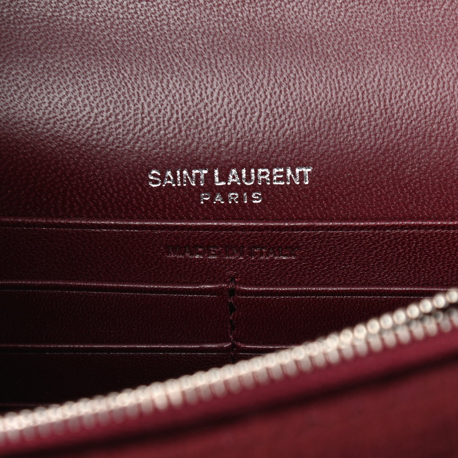 Saint Laurent Velvet Crystal Monogram Kate Tassel Shoulder Bag Burgundy 6 of 10