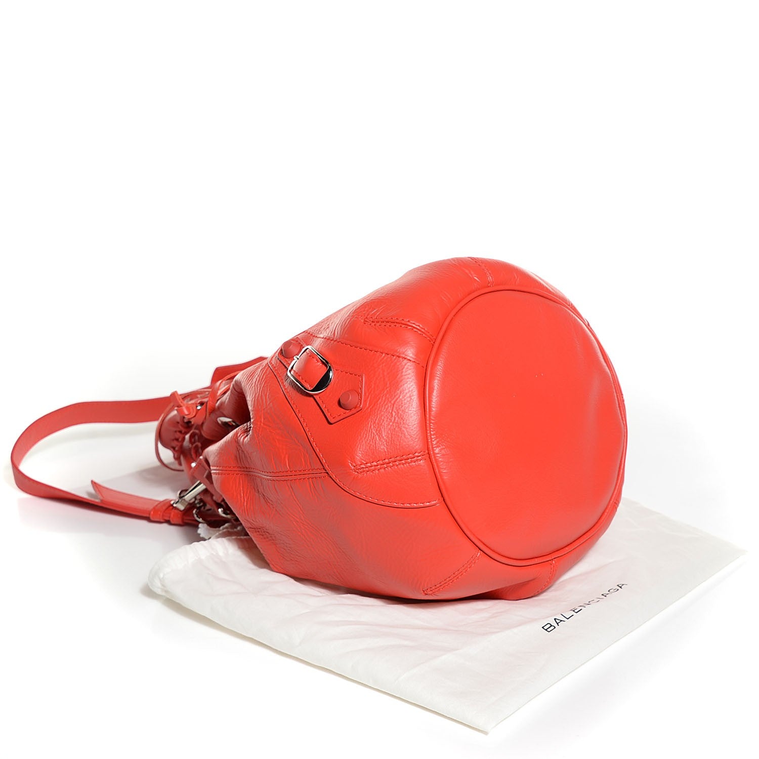 Balenciaga Matte Goatskin Rubber Covered Classic Hardware Mini Pompon Rouge Coquelicot Rouge Braise 4 of 11
