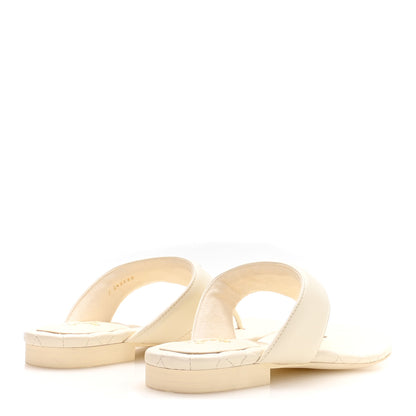 Chanel Lambskin Quilted Padded Thong Sandals 39.5 White 5 of 9