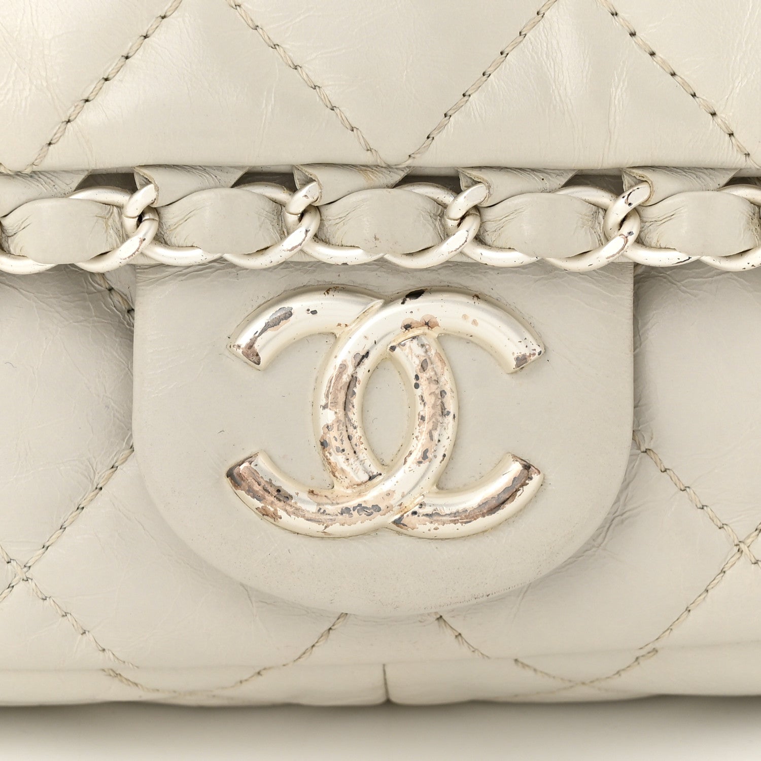 Chanel Calfskin Quilted Medium Chain Me Flap White 10 of 10