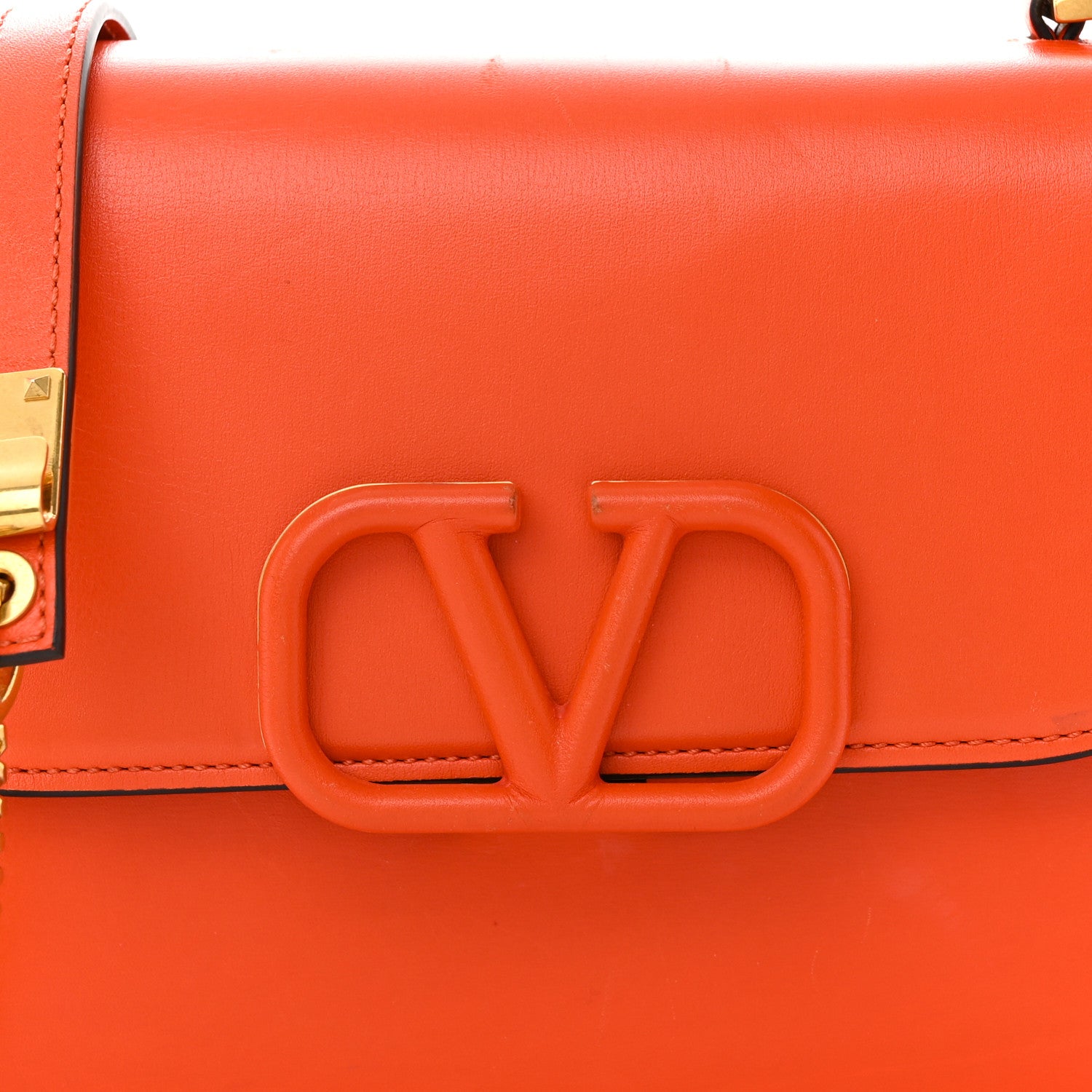 Valentino Garavani Smooth Calfskin Small VSling Shoulder Bag Orange 7 of 10