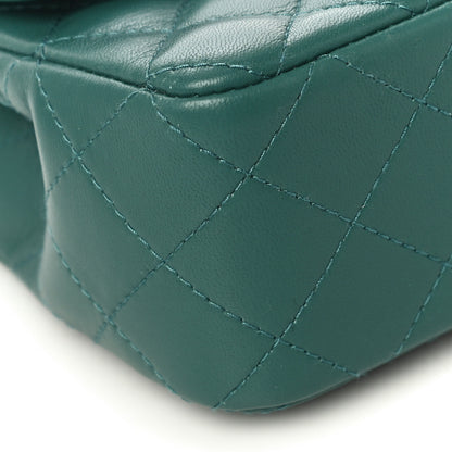 Chanel Lambskin Quilted Mini Rectangular Flap Dark Green 9 of 11