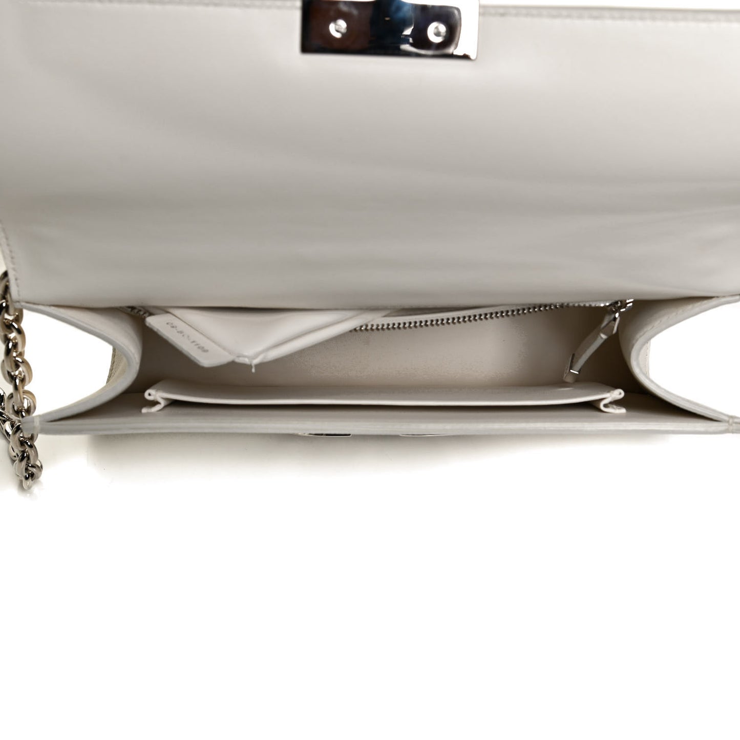 Grained Calfskin 30 Montaigne Chain Flap Bag White