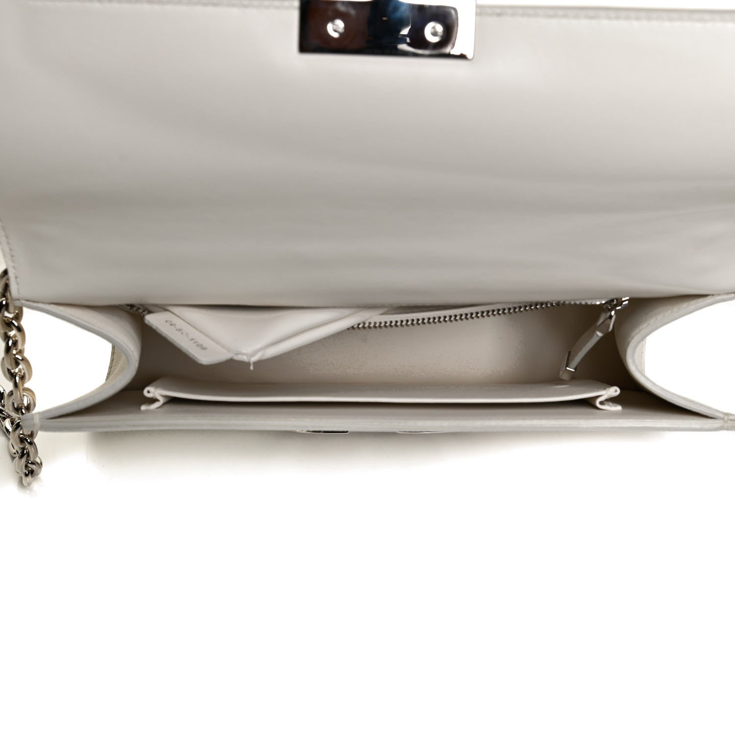 Christian Dior Grained Calfskin 30 Montaigne Chain Flap Bag White 5 of 13