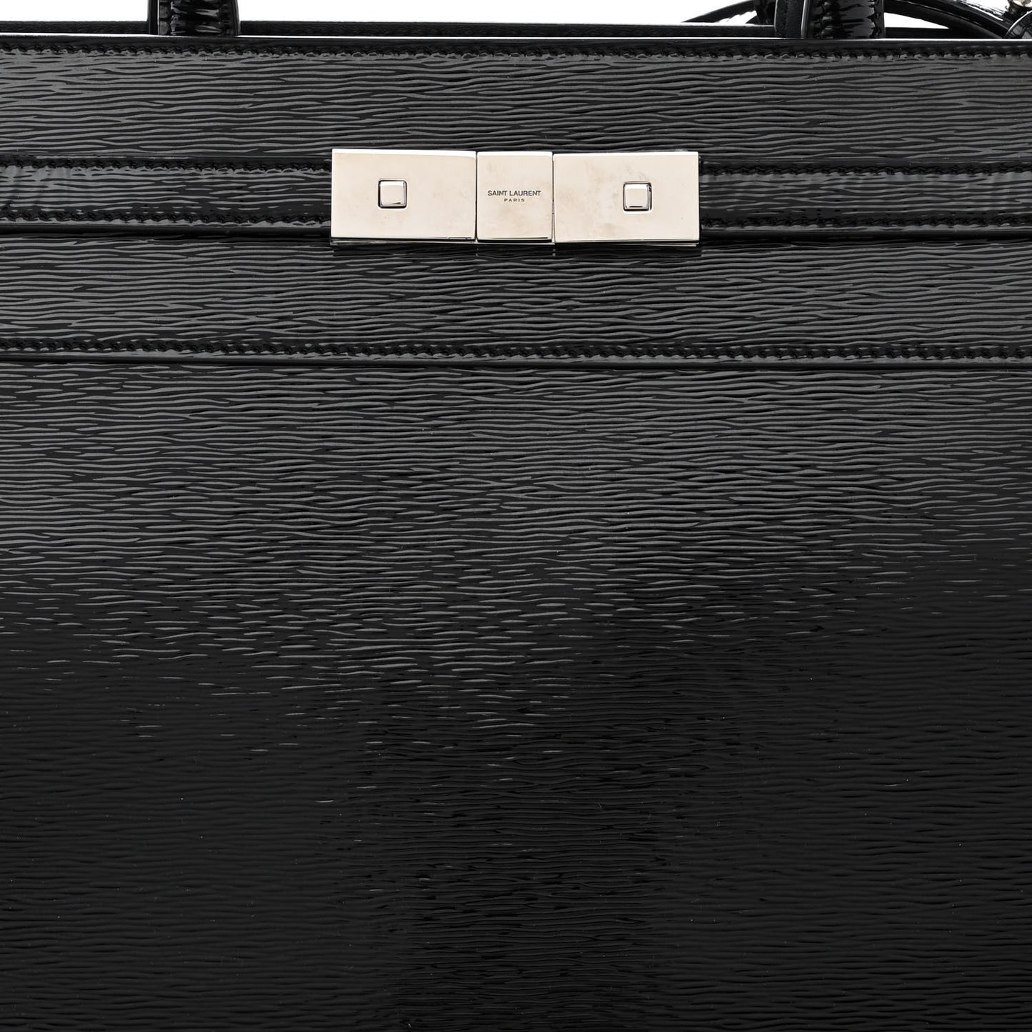 Patent Small Manhattan Shopper Tote Black