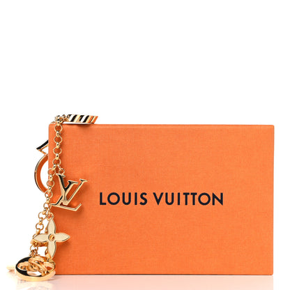 Louis Vuitton Brass Enamel Fleur De Monogram Bag Charm Chain Gold 5 of 5