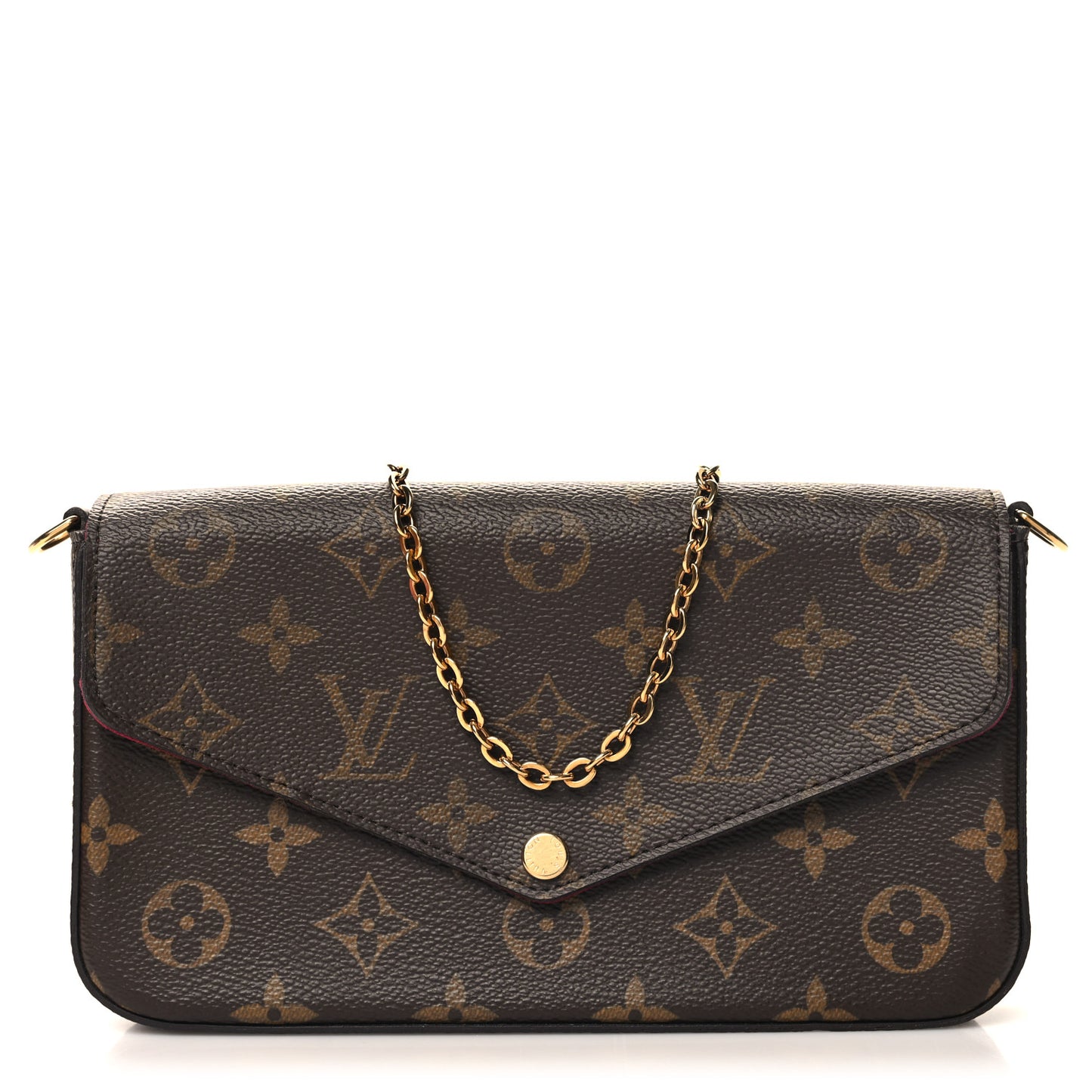 Monogram Pochette Felicie Chain Wallet Fuchsia