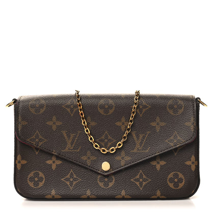 Louis Vuitton Monogram Pochette Felicie Chain Wallet Fuchsia 1 of 10