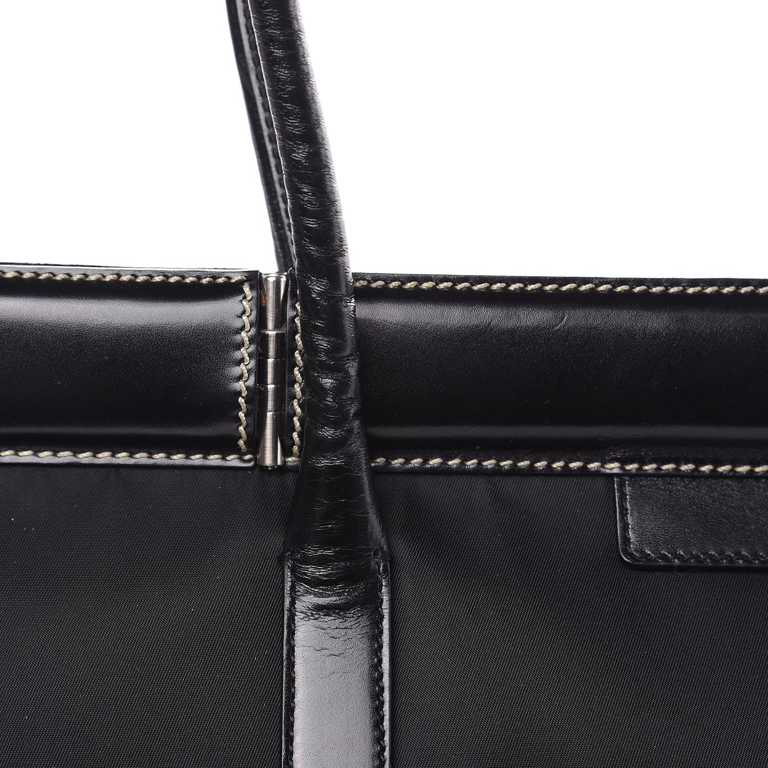 Prada Tessuto Nylon Soft Calf Tote Black 13 of 15