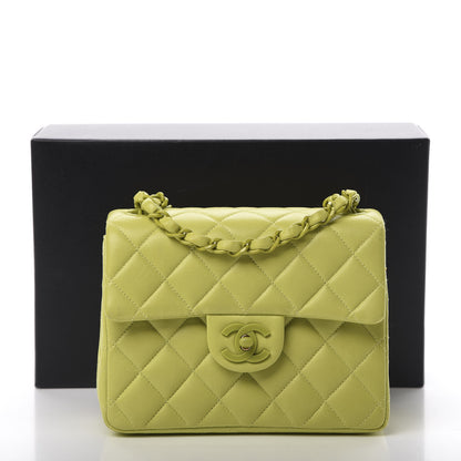 Chanel Lambskin Quilted Mini Square Flap Green 16 of 16