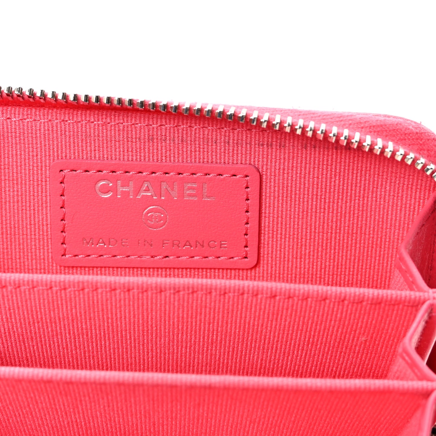 Caviar Quilted Zip Coin Purse Pink
