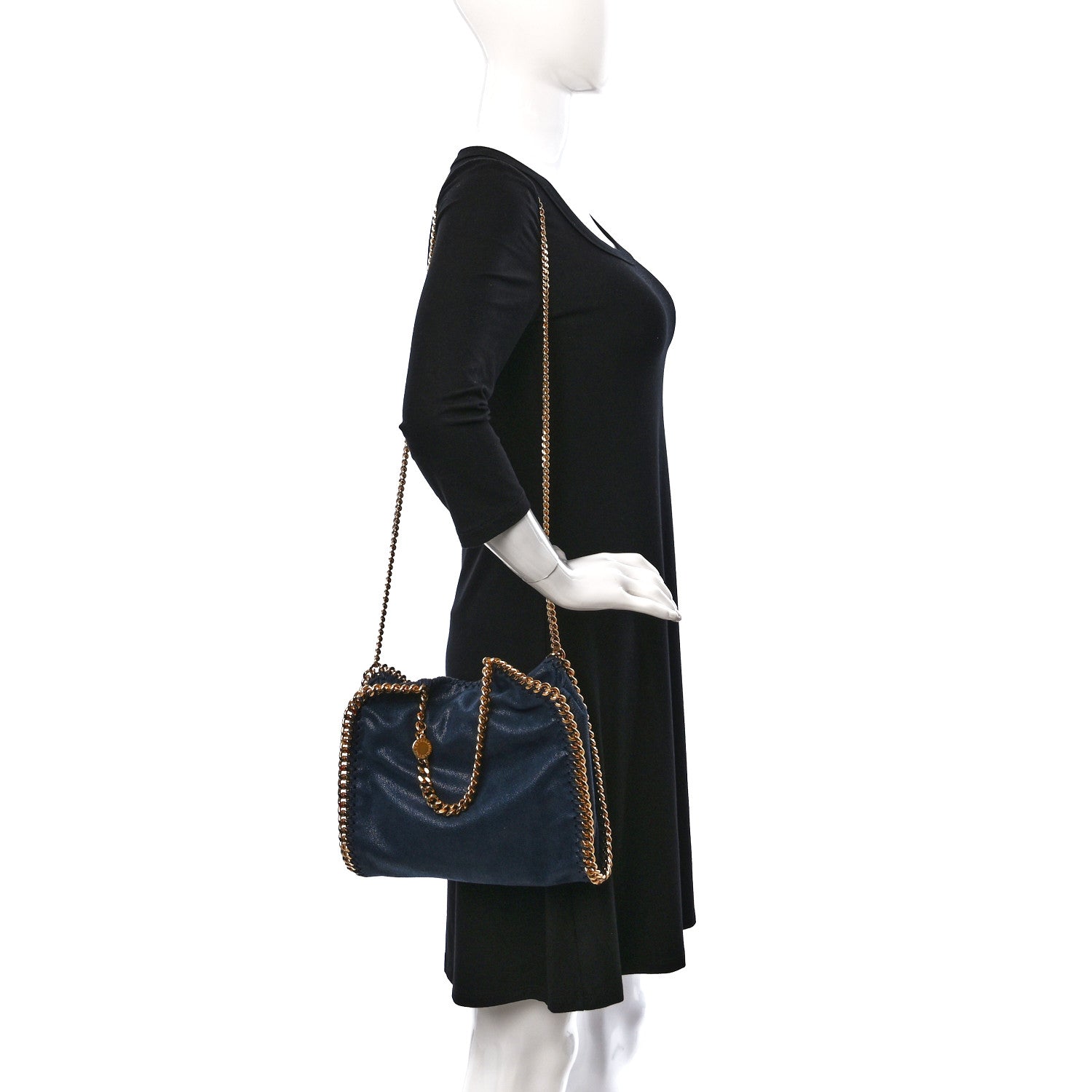 Stella McCartney Shaggy Deer Mini Falabella Fold Over Tote Navy 2 of 8