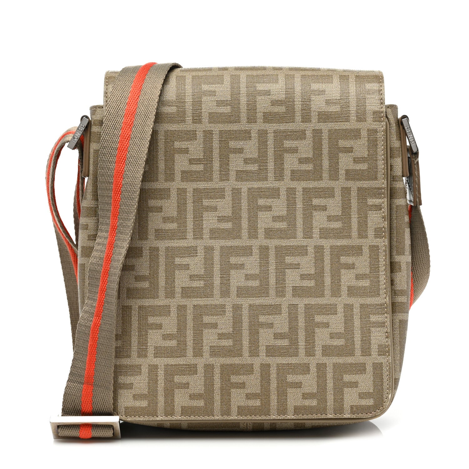 Fendi Zucca Spalmati Messenger Bag Kaki Pietra 1 of 7