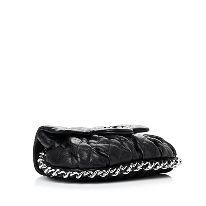 Chanel Washed Lambskin Quilted Mini Chain Around Flap Black 3 of 4