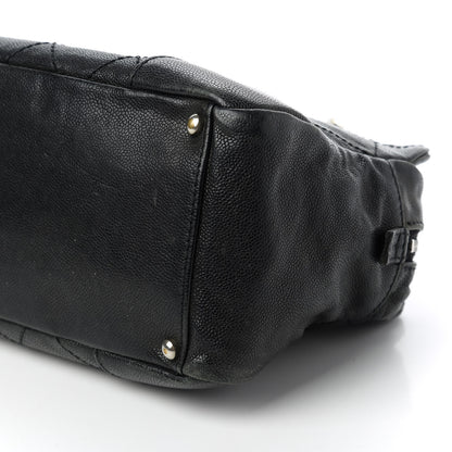 Chanel Distressed Caviar Outdoor Ligne Tote Black 7 of 10