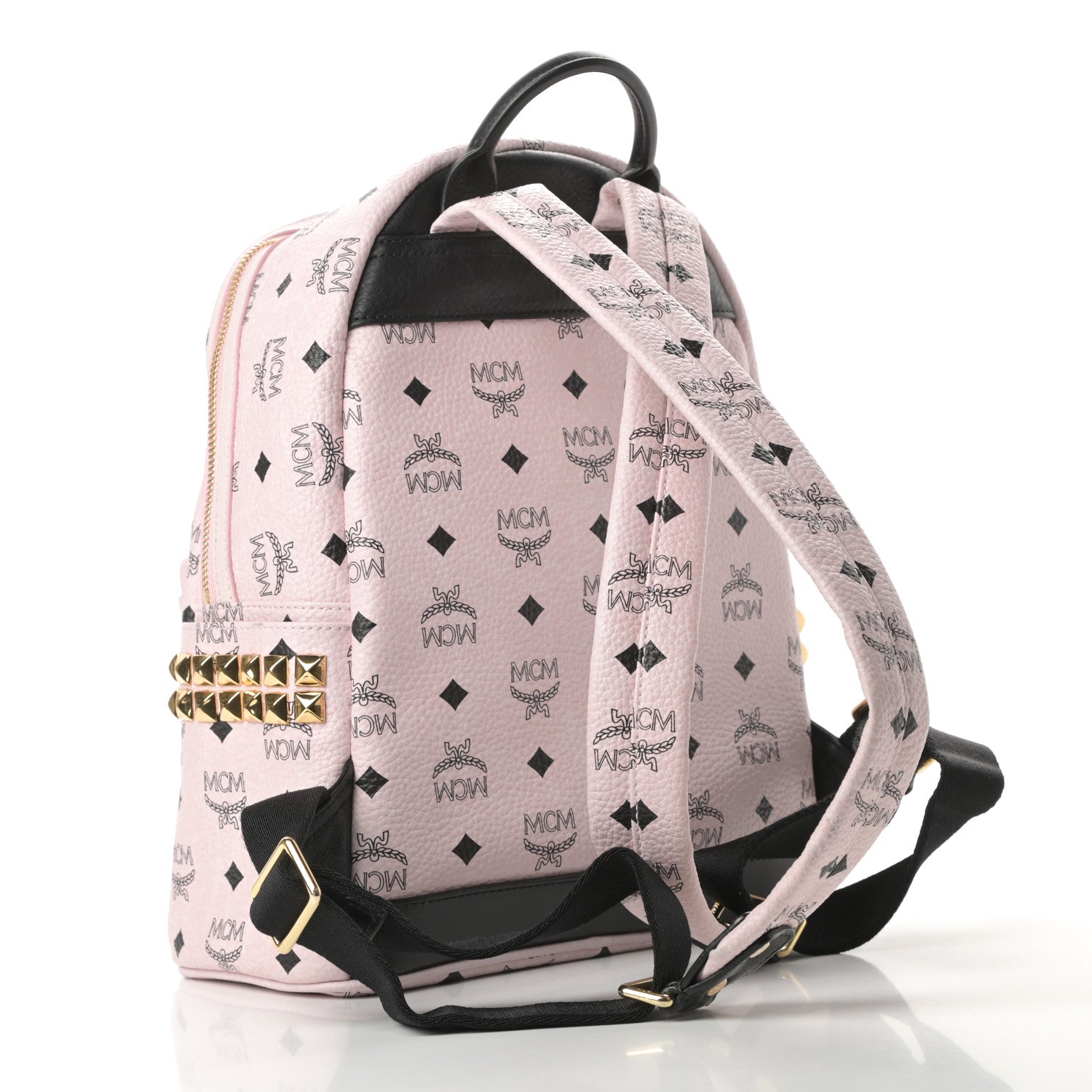 MCM Visetos Small Side Stud Stark Backpack Light Pink 3 of 13