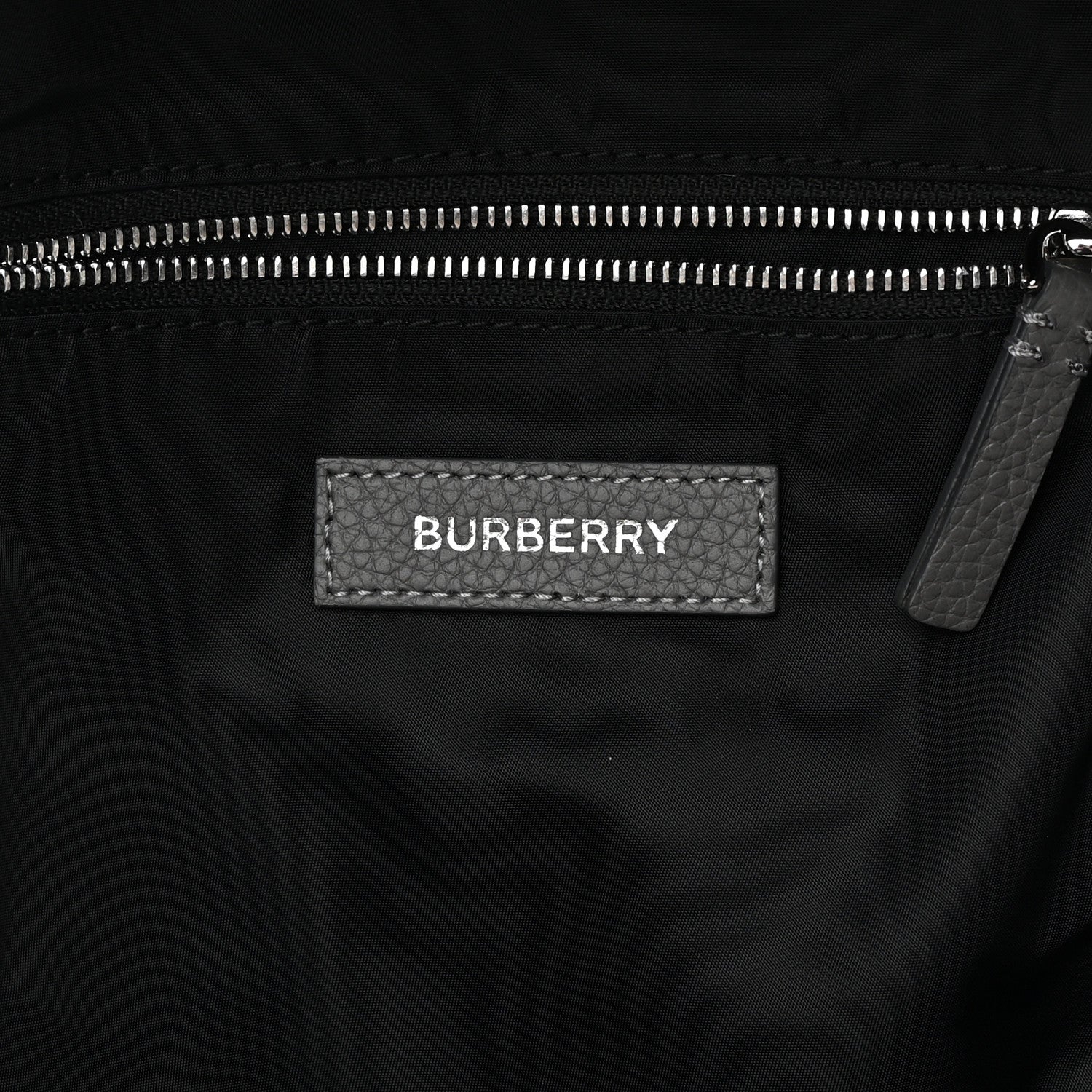 Burberry Calfskin Logo Embossed Backpack Charcoal Grey 5 of 11