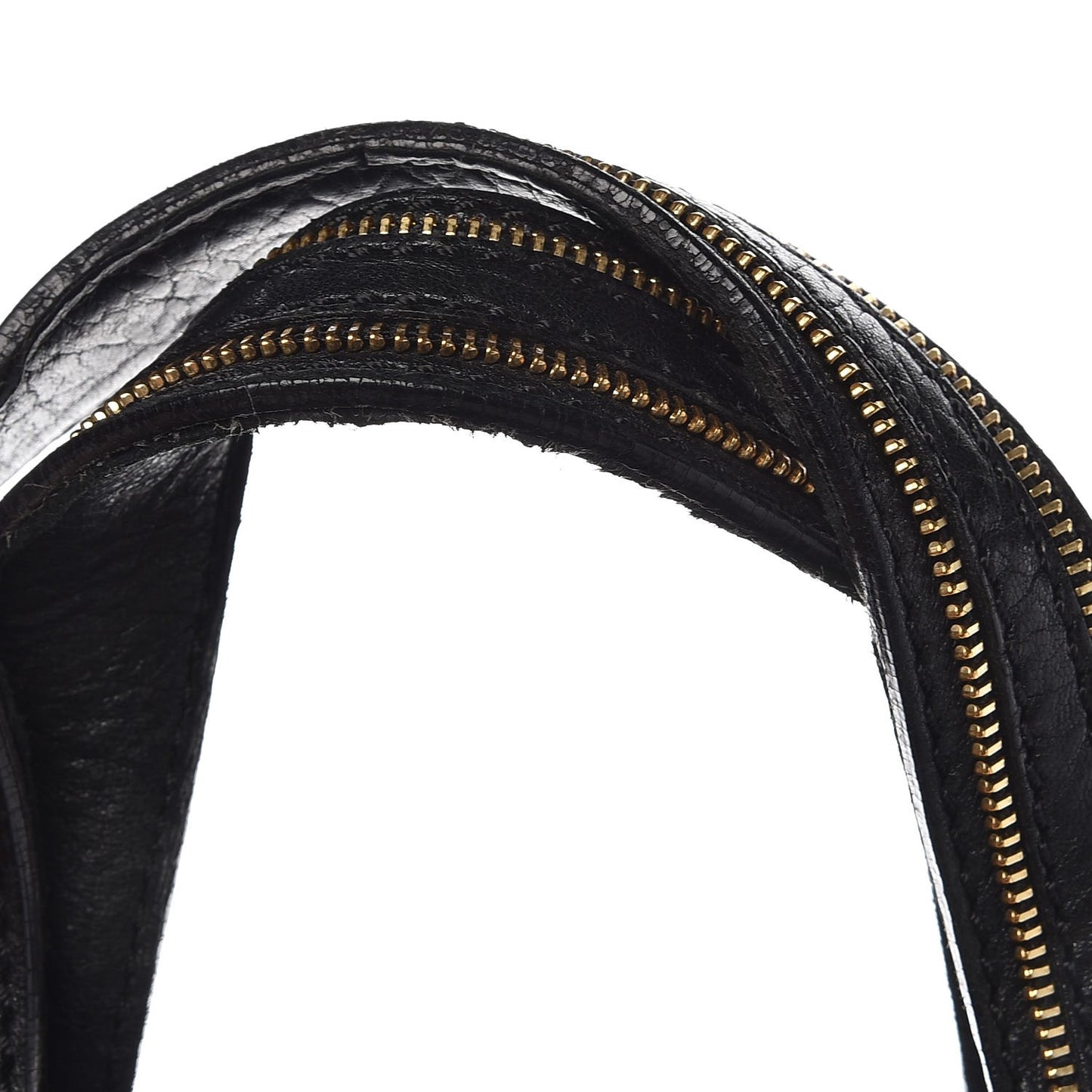 Pebbled Lambskin Zip Animation Medium Nightingale Black