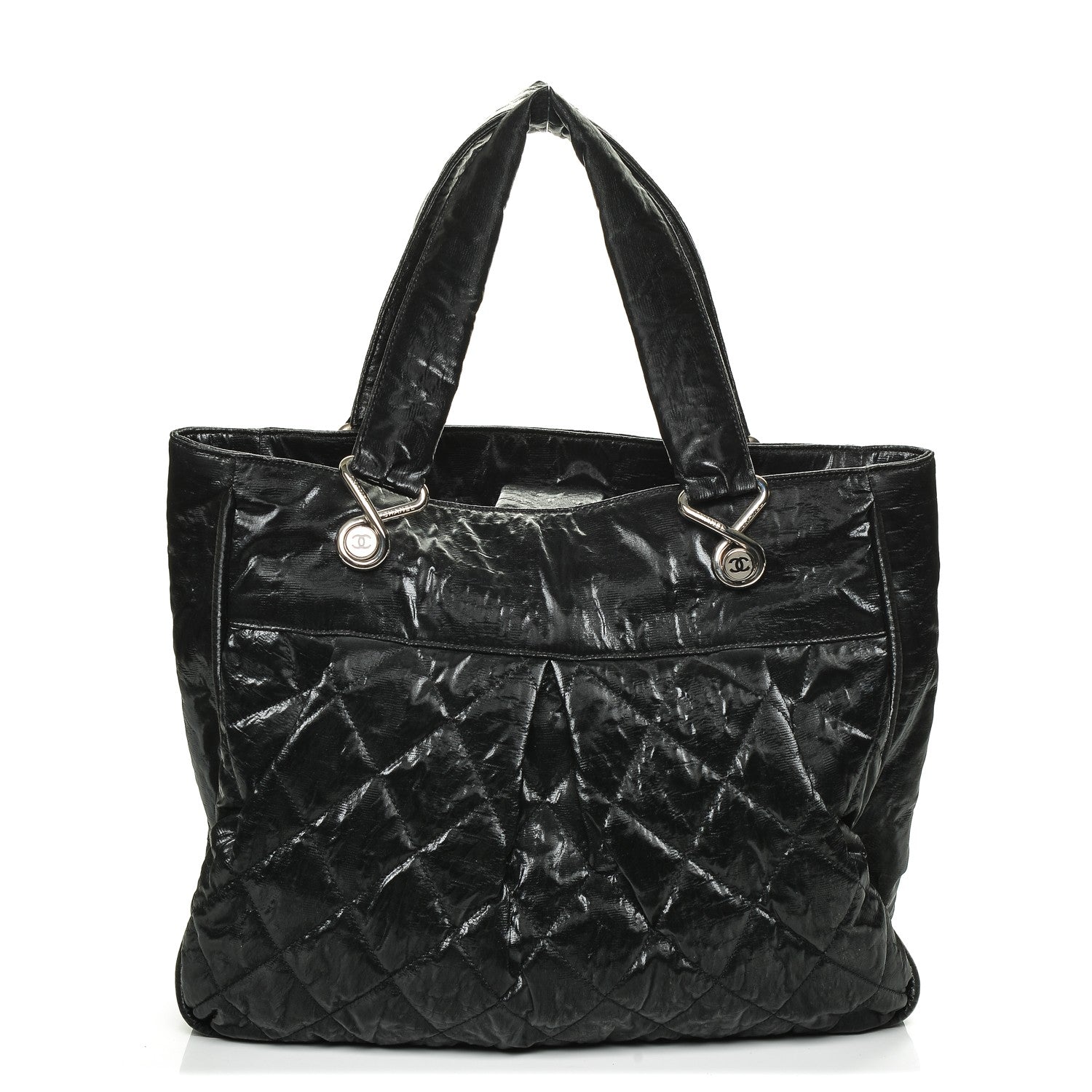 Chanel Crinkled Coated Canvas Le Marais Large Tote Black 1 of 7
