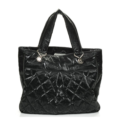 Chanel Crinkled Coated Canvas Le Marais Large Tote Black 1 of 7