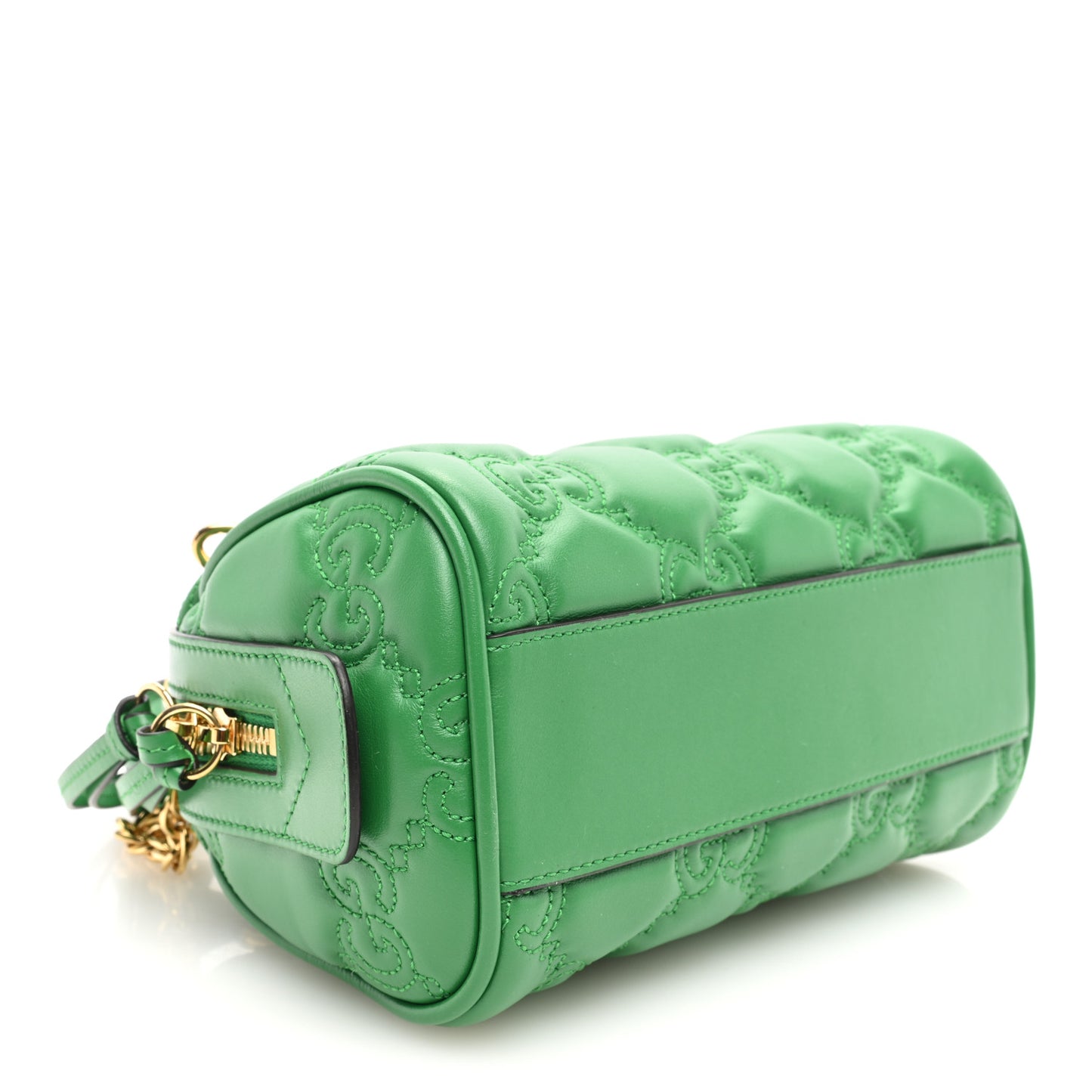 Calfskin GG Matelasse Mini Bowler Bag Spring Green Natural