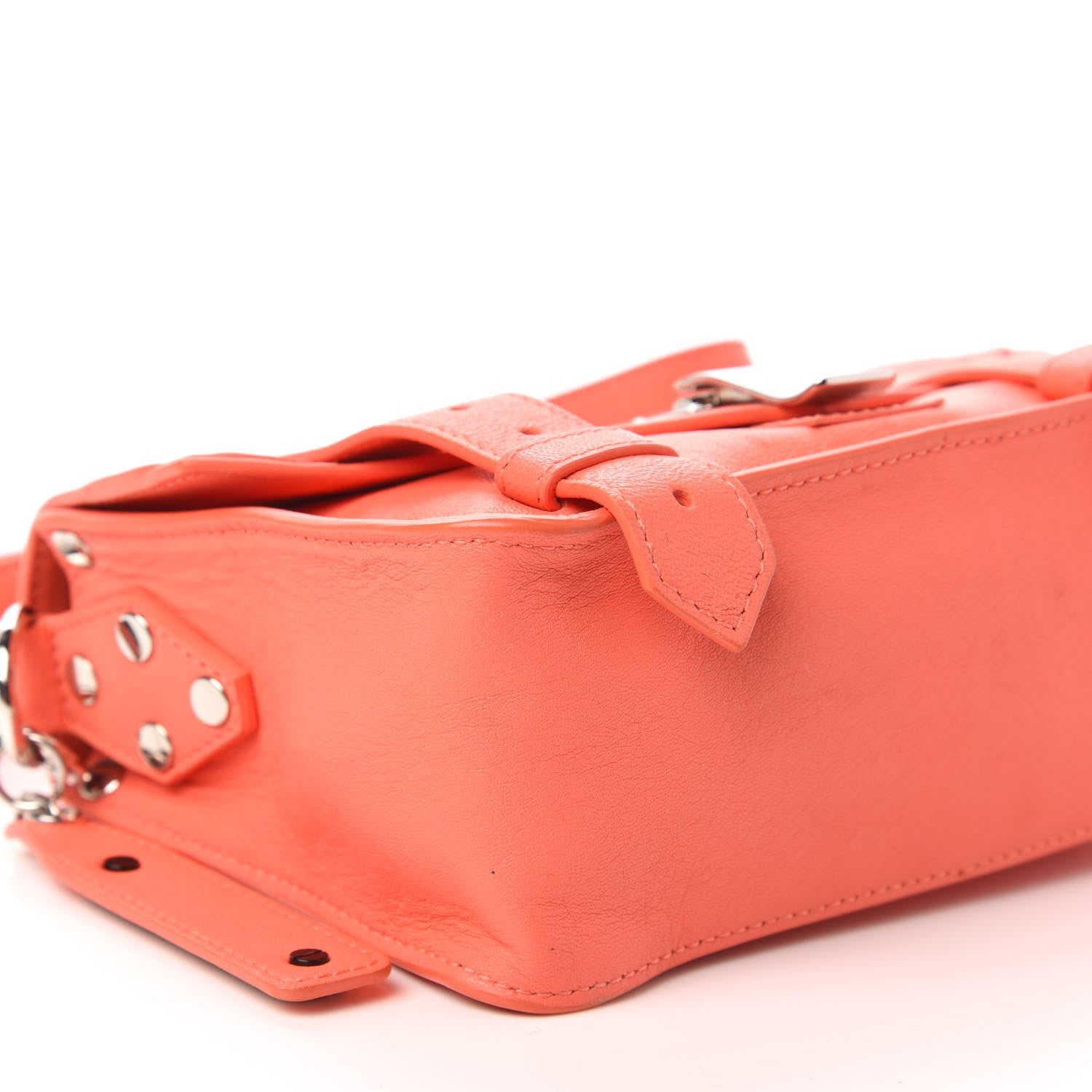 Proenza Schouler Lambskin PS1 Mini Pouch Messenger Bag Neon Coral 6 of 10