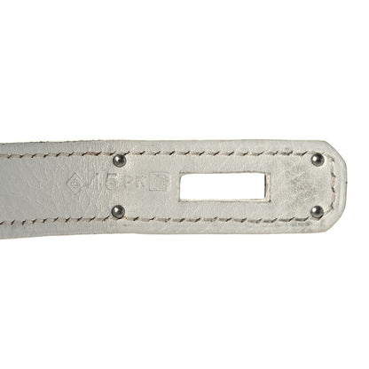 Hermes Taurillon Clemence Lizard Club Birkin 35 Blanc Gris Perle Sanguine 7 of 18