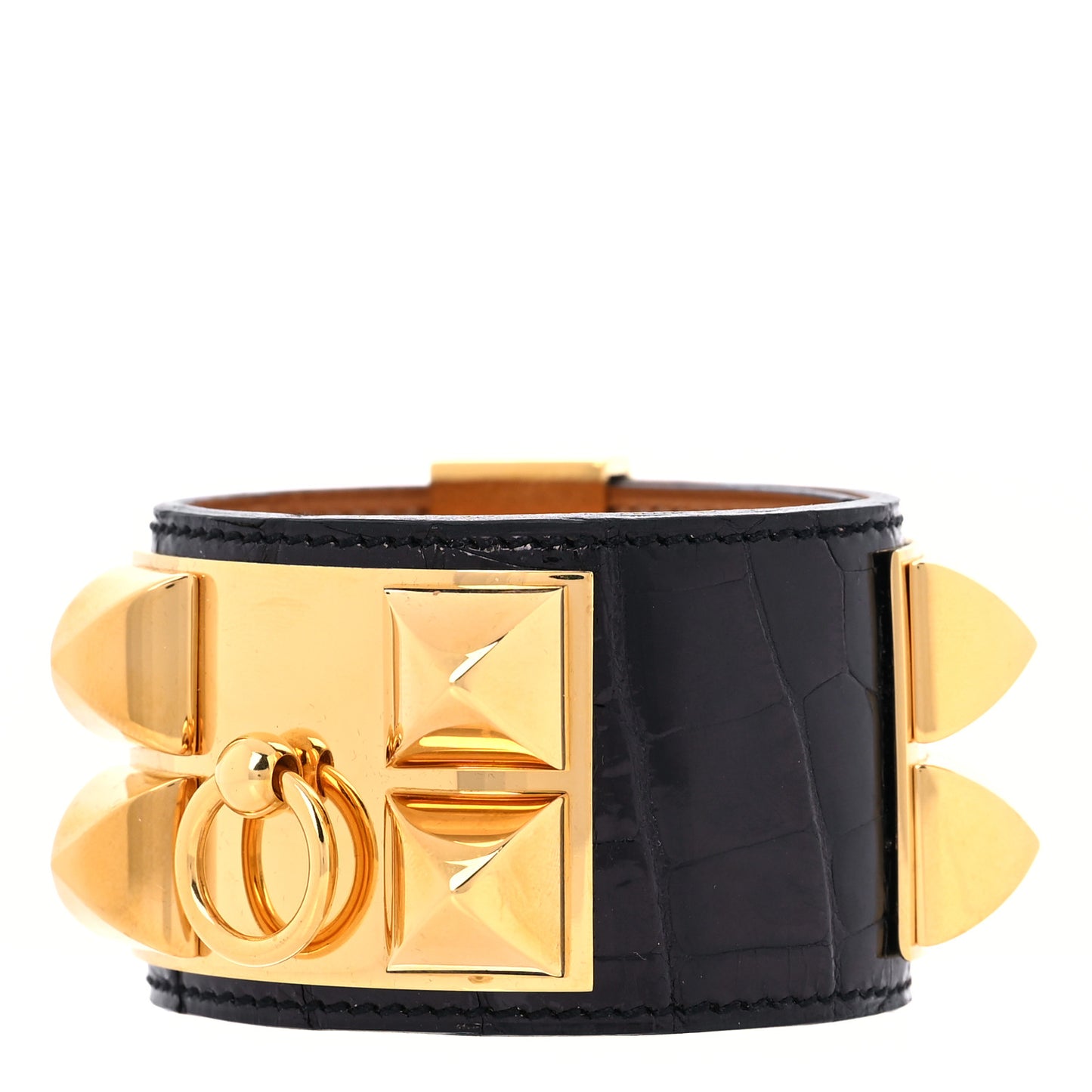 Shiny Alligator Collier de Chien CDC Bracelet S Black