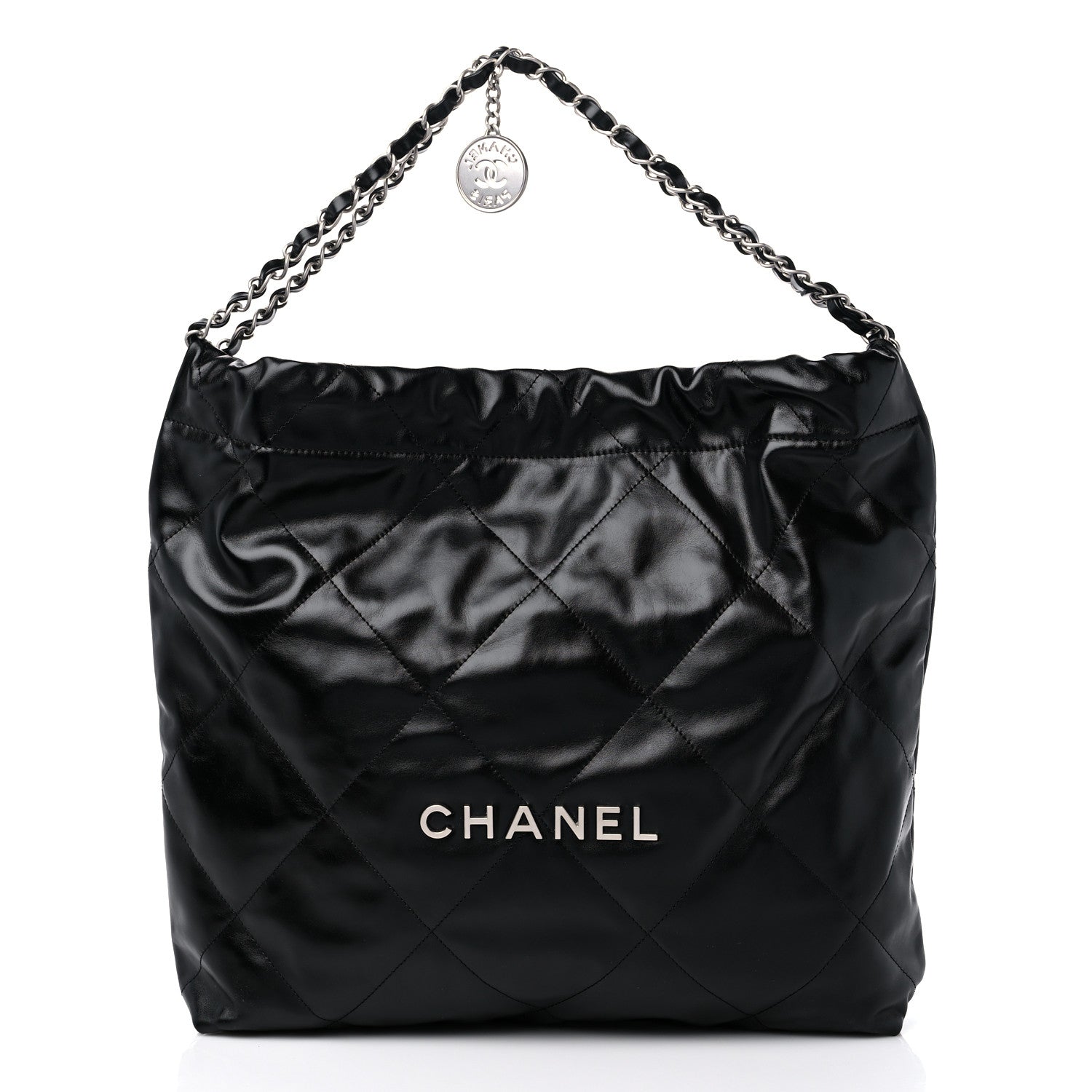 Chanel Shiny Calfskin Quilted Chanel 22 Black 3 of 10