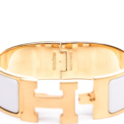 Hermes Enamel Wide Clic Clac H Bracelet PM White 6 of 6