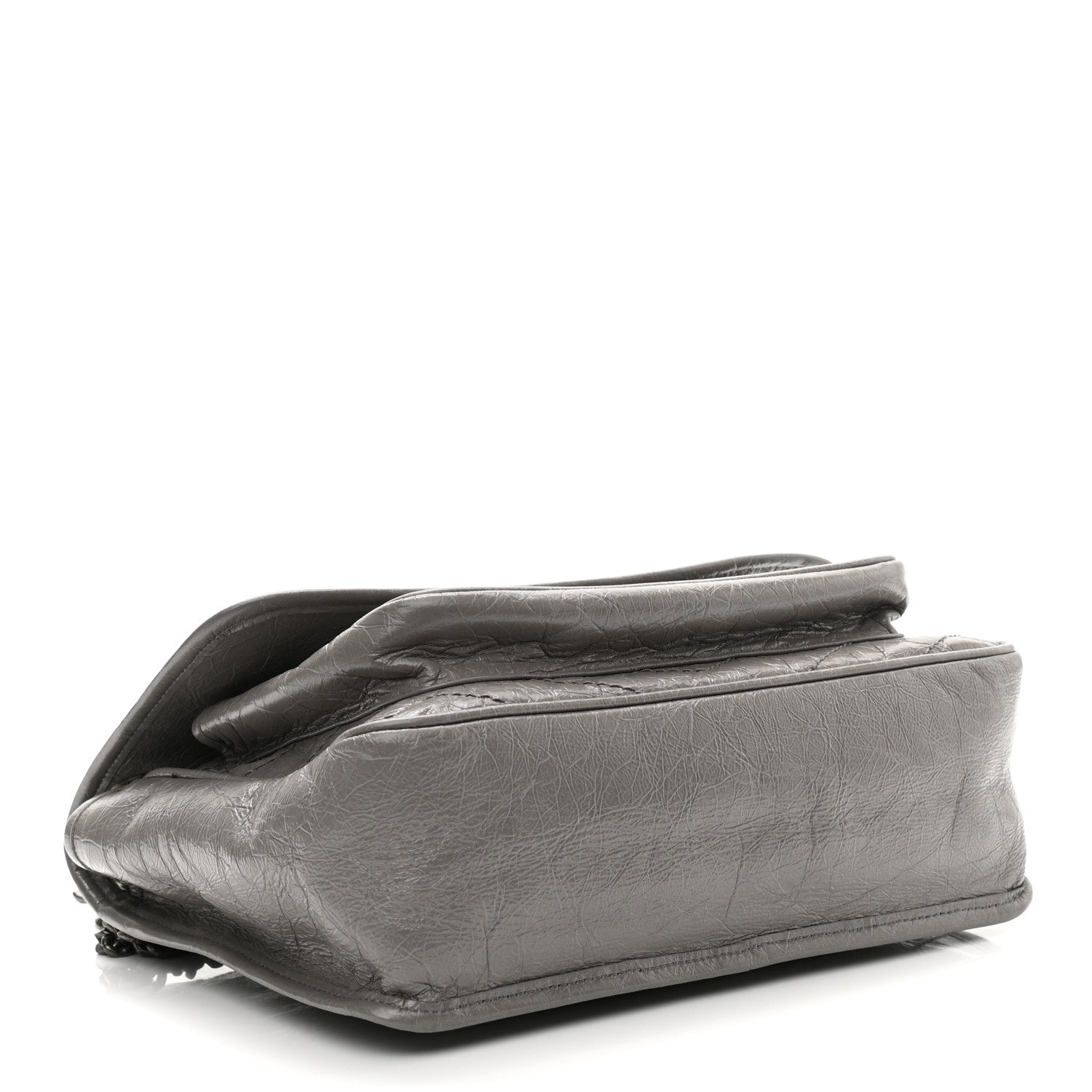 Saint Laurent Crinkled Calfskin Matelasse Monogram Medium Niki Chain Satchel Fog 4 of 13