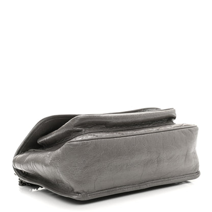 Saint Laurent Crinkled Calfskin Matelasse Monogram Medium Niki Chain Satchel Fog 4 of 13