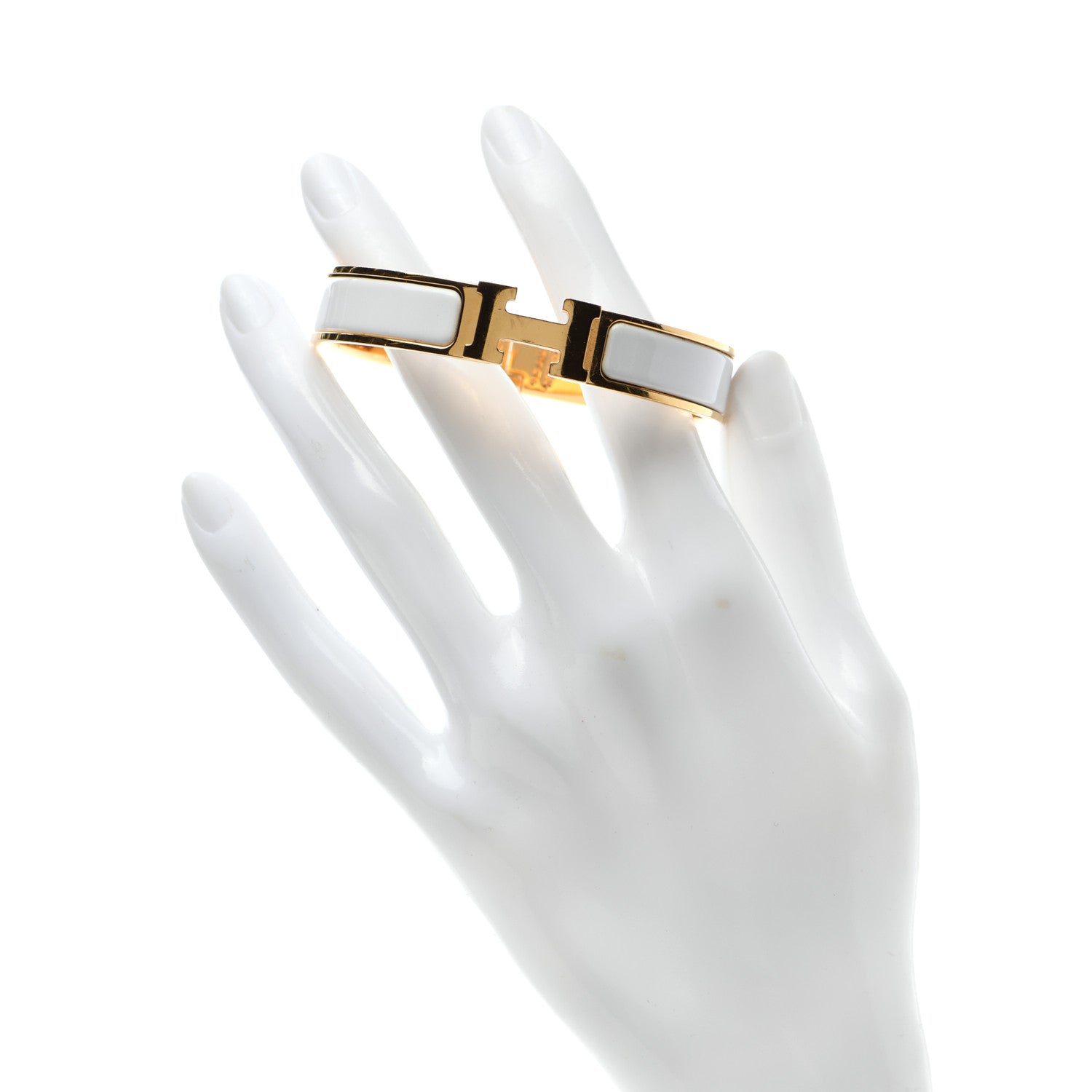 Hermes Enamel Narrow Clic Clac H Bracelet PM White 2 of 4