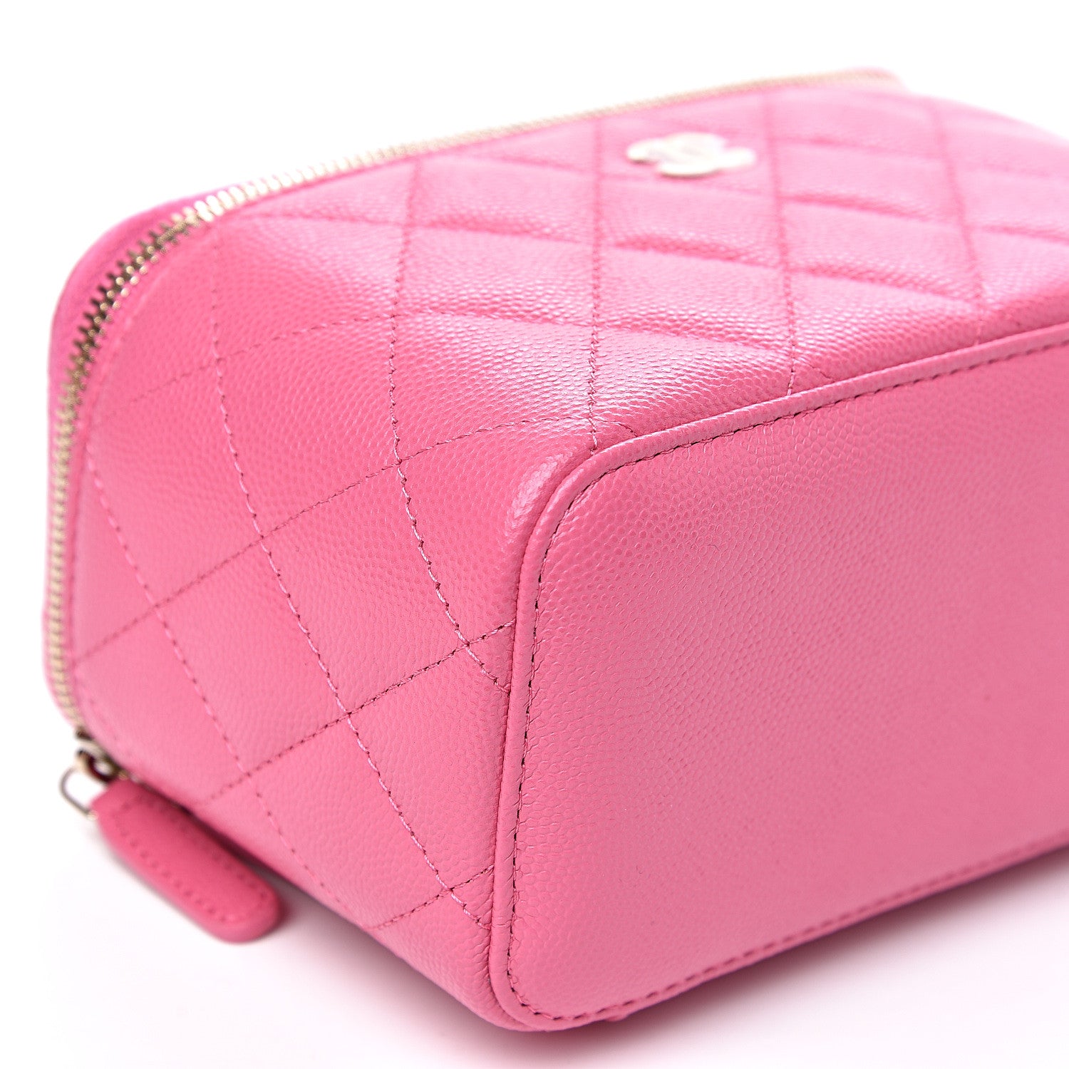 Chanel Caviar Quilted Small Vanity Case With Chain Pink 7 of 9