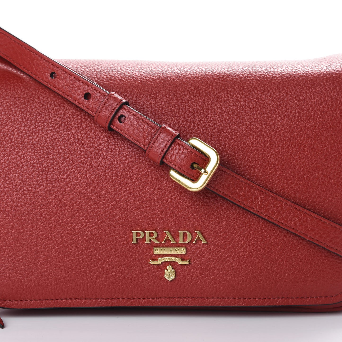 Vitello Phenix Flap Crossbody Rosso
