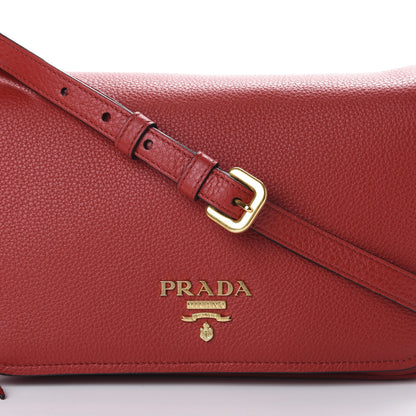 Prada Vitello Phenix Flap Crossbody Rosso 8 of 8