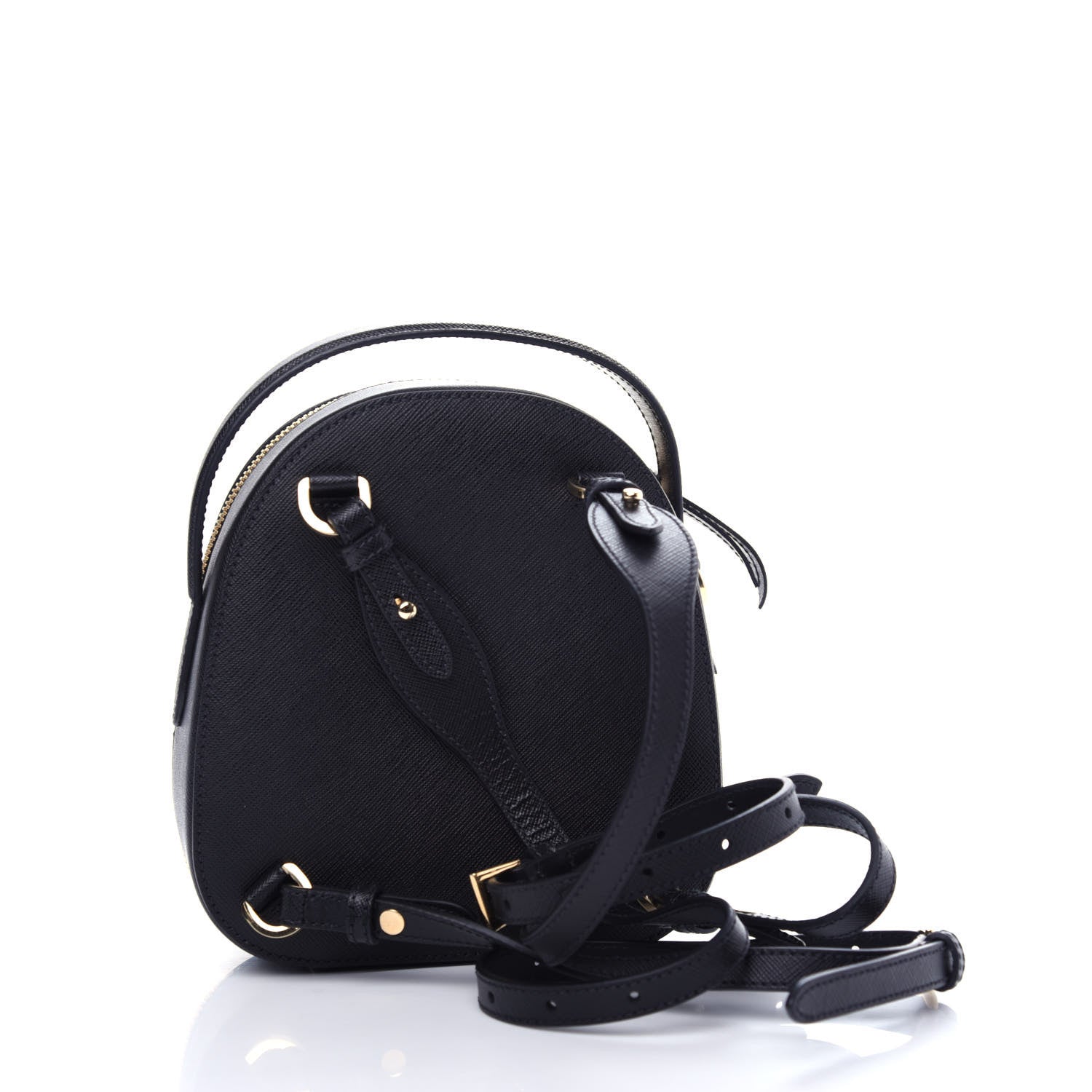 Prada Saffiano Lux Mini Odette Backpack Black 3 of 9