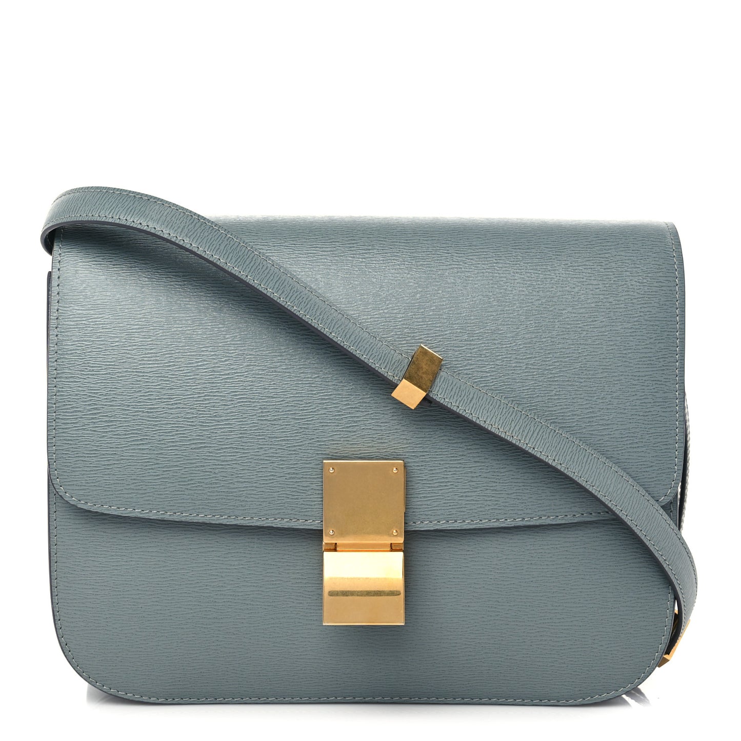 Liege Calfskin Medium Classic Box Flap Bag Light Khaki