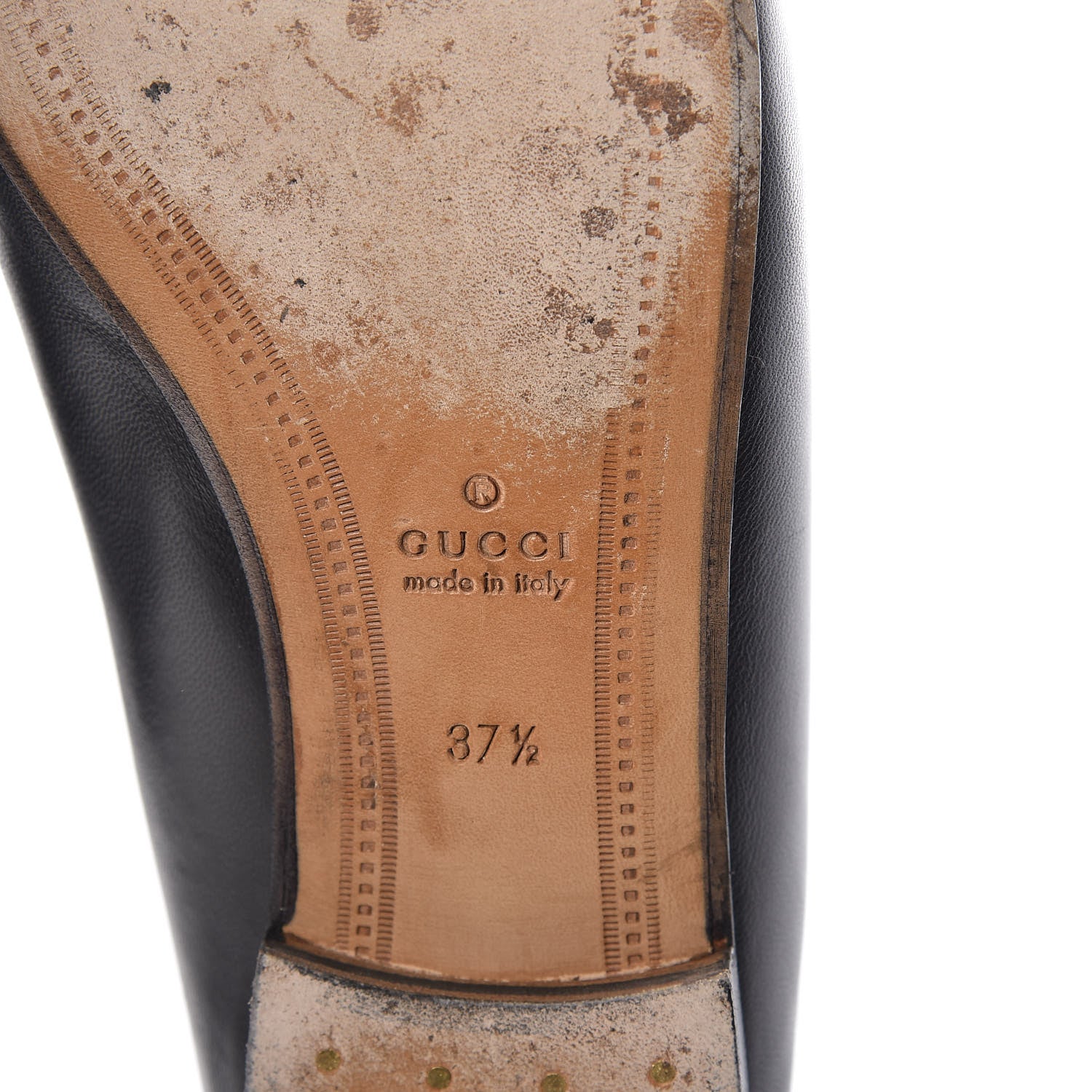 Gucci Lambskin Womens Brixton Horsebit Loafers 37.5 Black 8 of 11