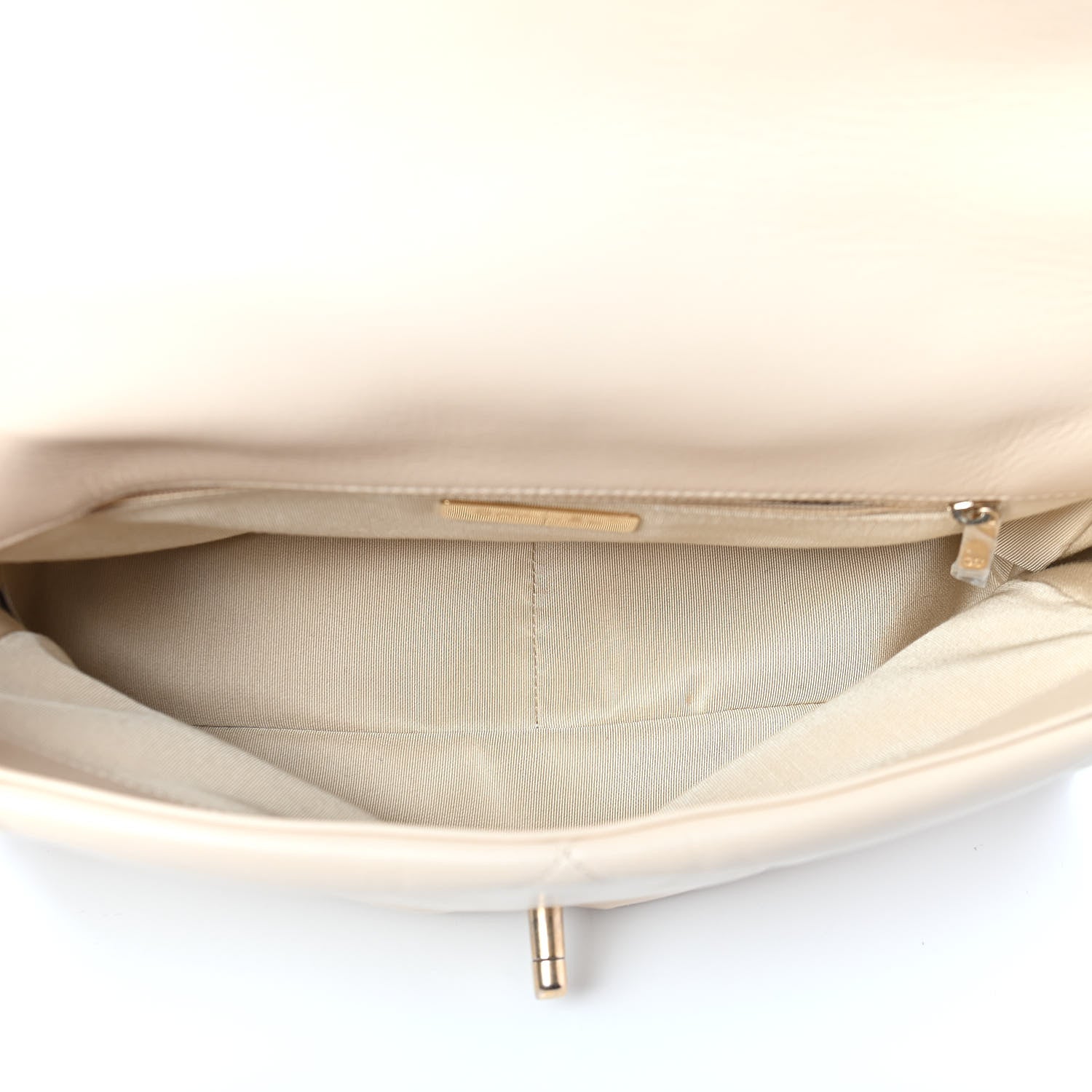 Chanel Goatskin Quilted Large Chanel 19 Flap Beige 5 of 9