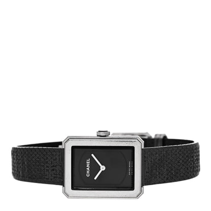 Chanel Stainless Steel Calfskin 21mm Boy-Friend Tweed Quartz Watch Black 2 of 5