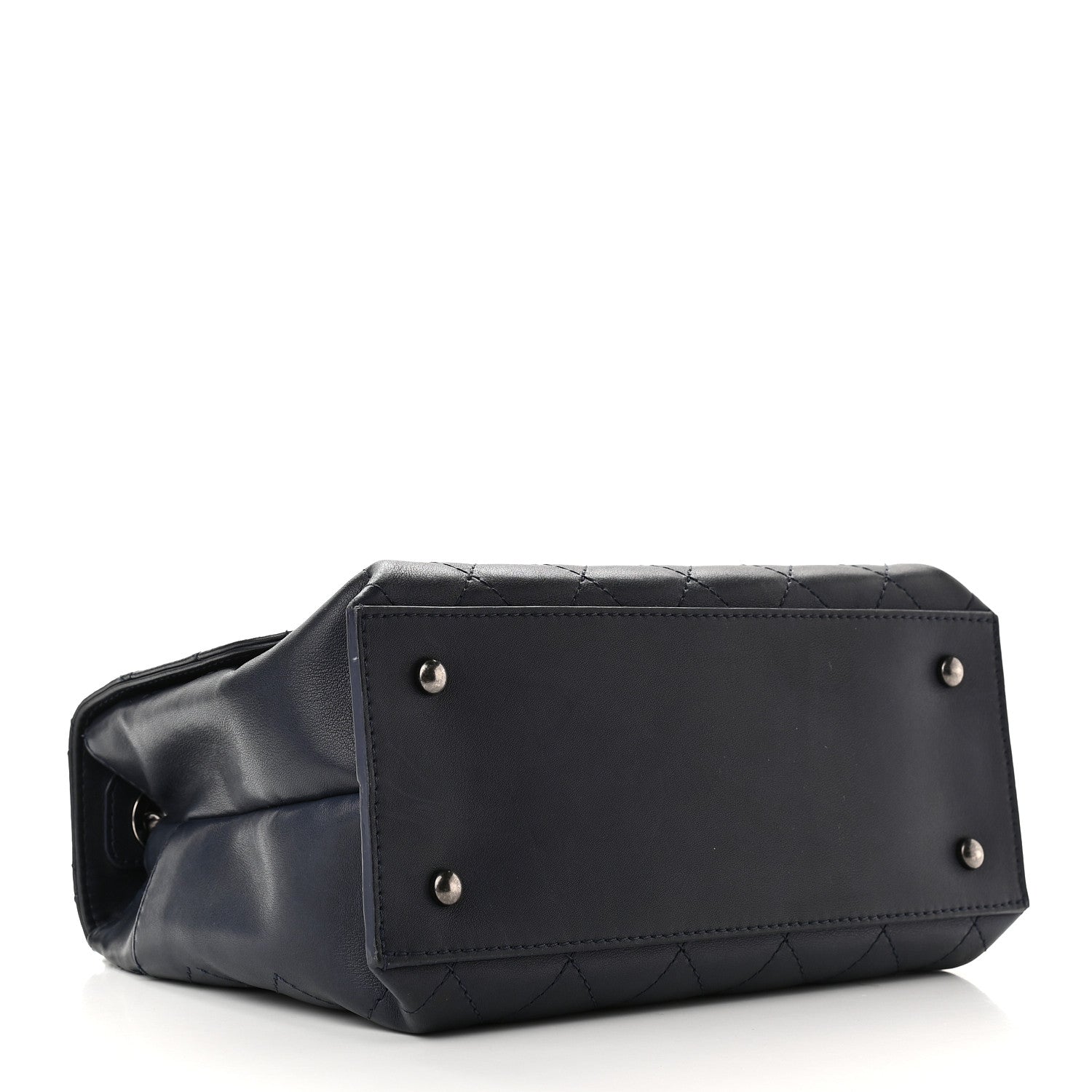 Chanel Calfskin Stitched Urban Luxury Top Handle Bag Navy 4 of 14