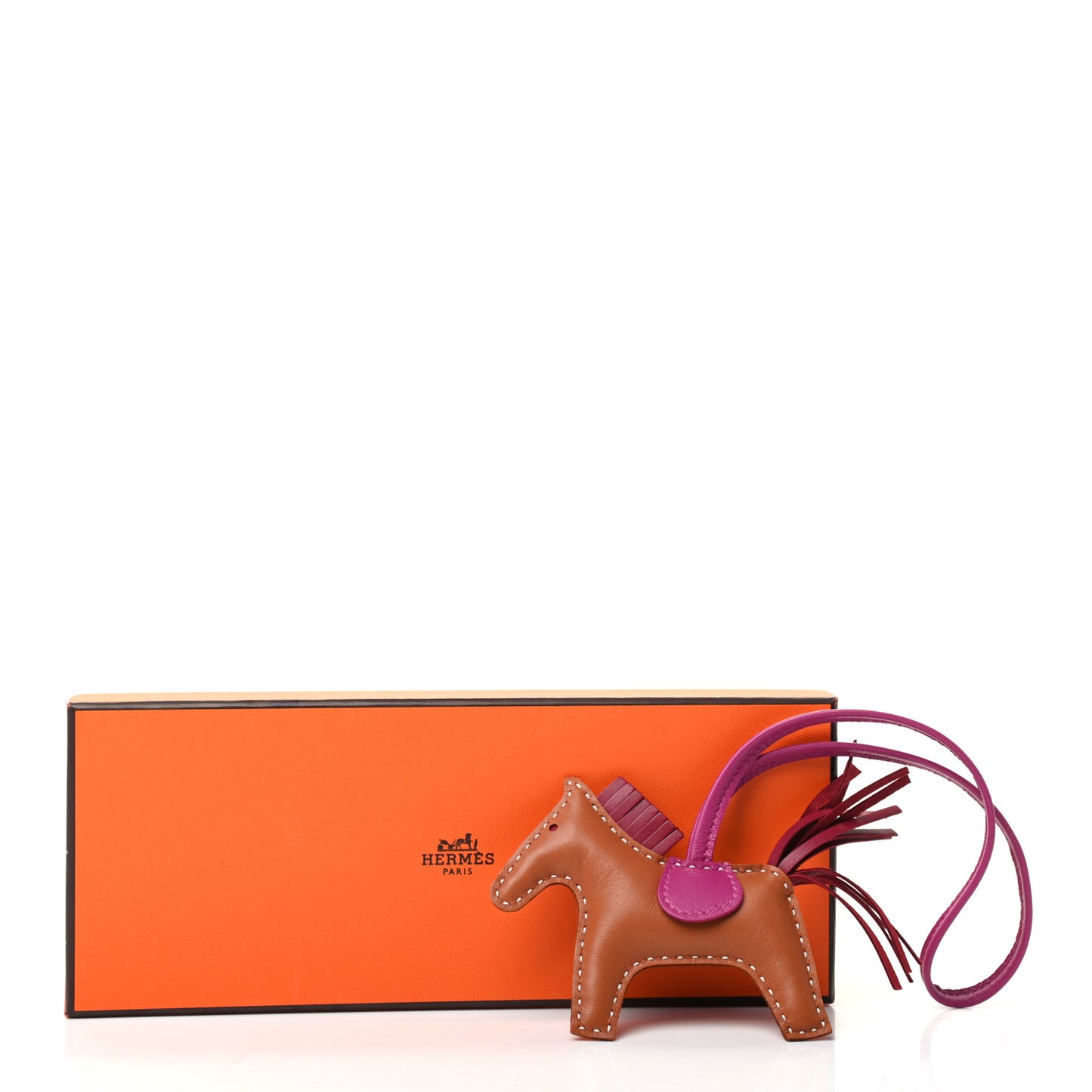 Milo Lambskin Grigri Rodeo Horse Bag Charm PM Gold Rubis Rose Poupre