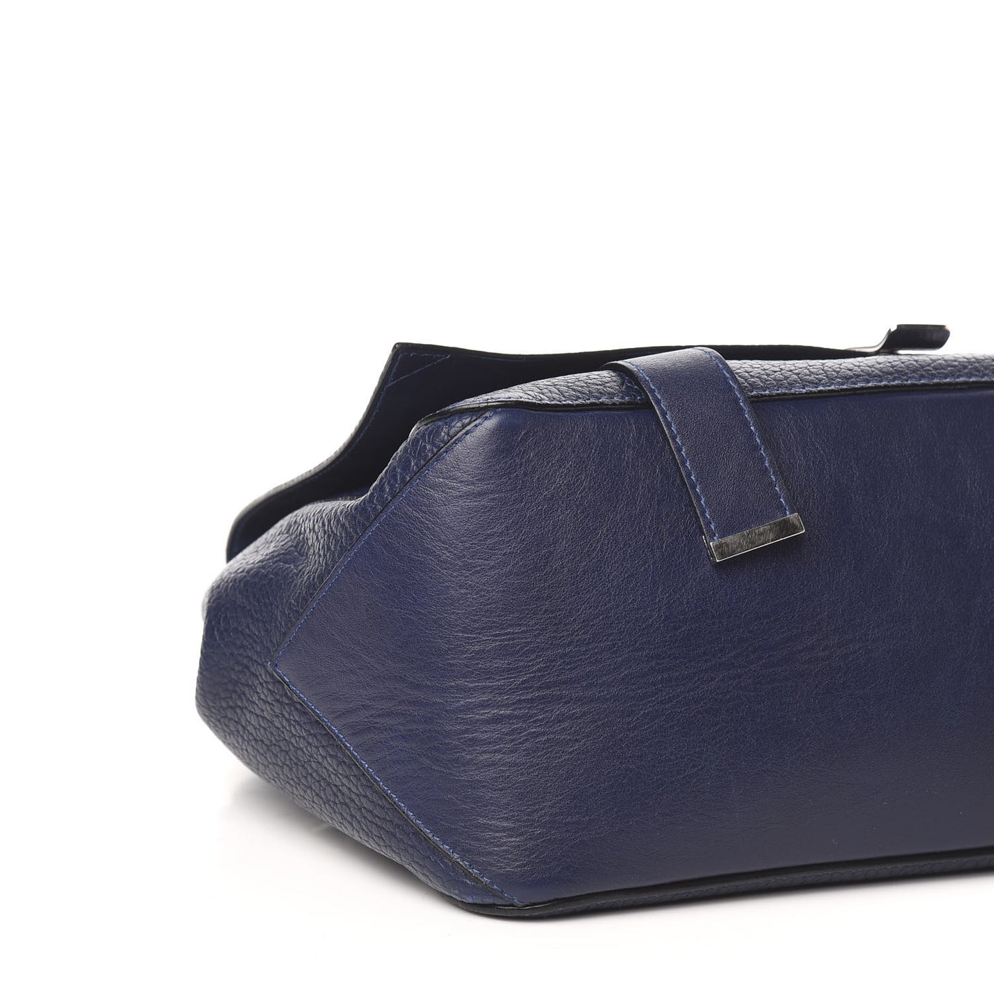 Pebbled Calfskin Double Sided PS Courier Bag Indigo