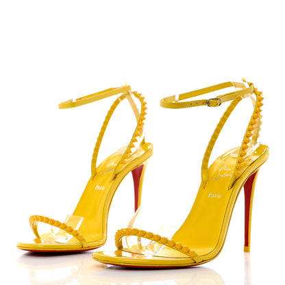 Christian Louboutin Patent Calfskin So Me 100 Sandals 37.5 Yellow 3 of 8