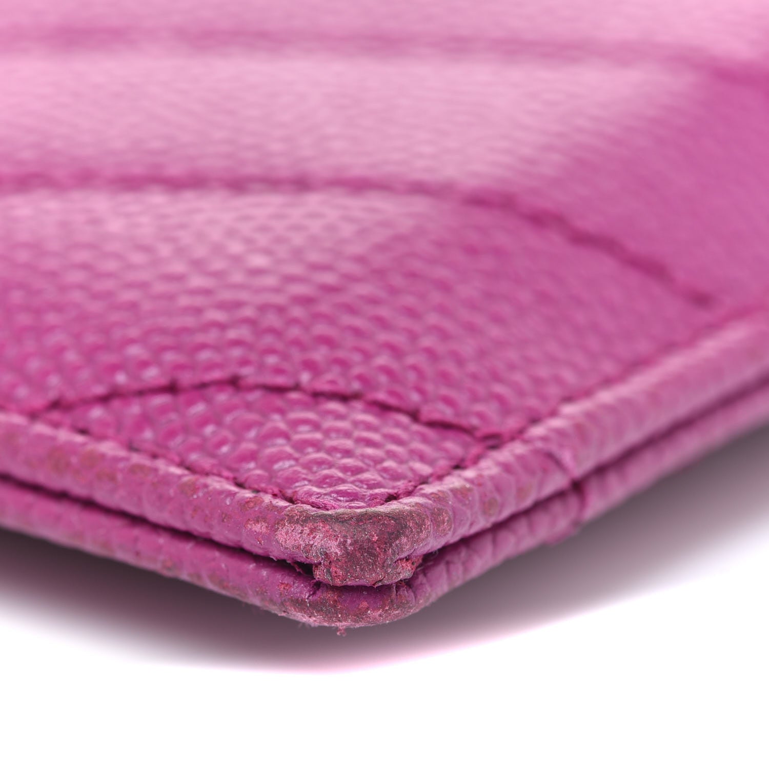 Saint Laurent Grain De Poudre Matelasse Chevron Monogram Credit Card Case Dark Grape 9 of 13